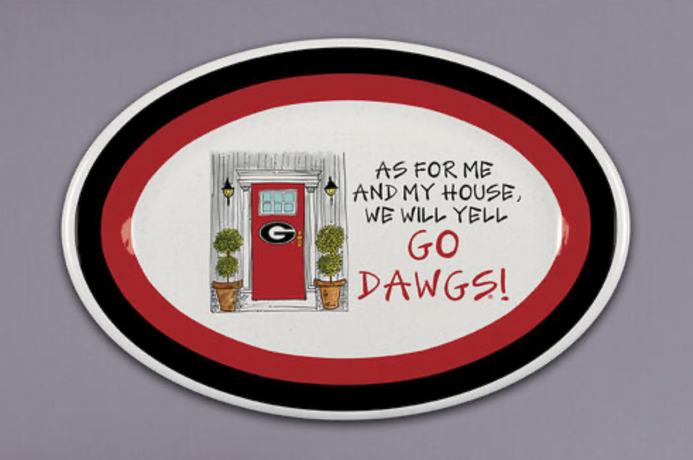 UGA As for me large Oval Platter