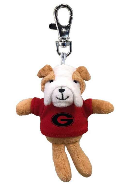 UGA Plush Bulldog Keychain 4"