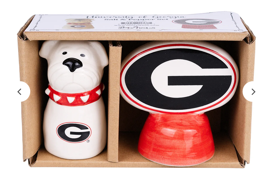 UGA Salt and Pepper Shakers