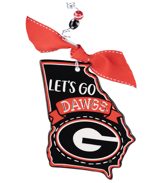 UGA Let's Go Georgia Flat Ornament