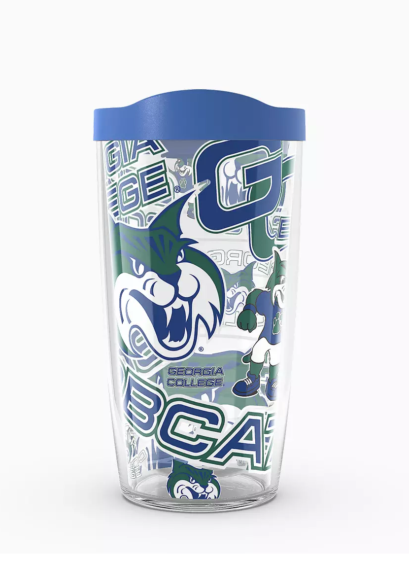 GCSU 16oz Classic Tervis Tumbler Bobcats All Over