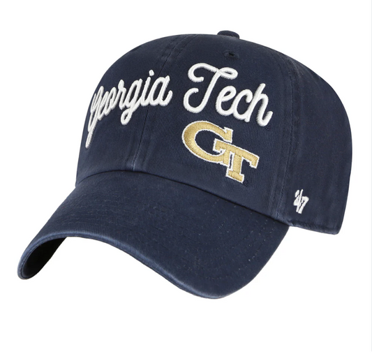 GTU '47 Brand Script Georgia Tech Clean Up Hat