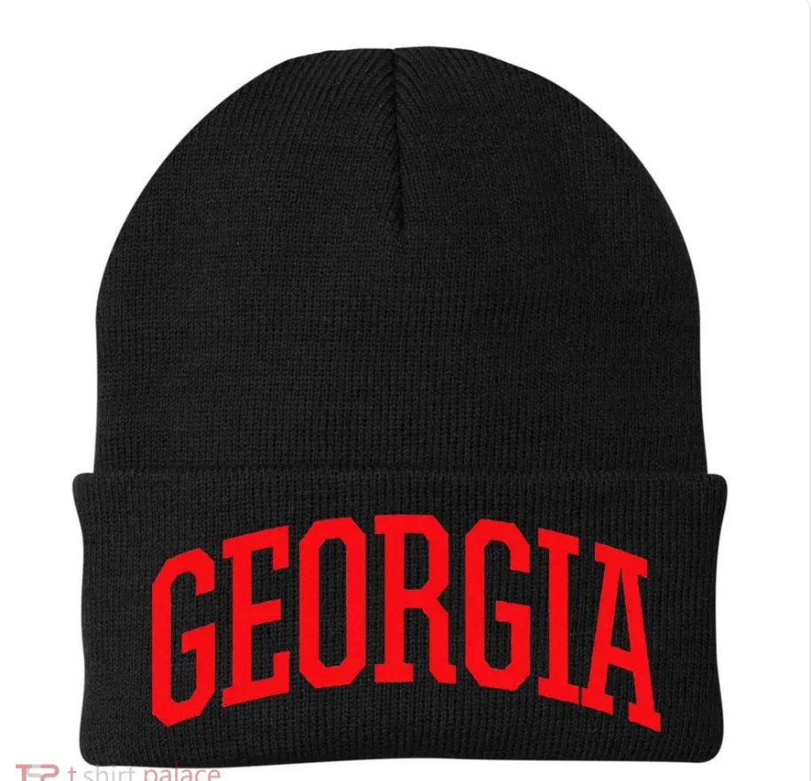 UGA Knit Cuff Beanie Georgia Block