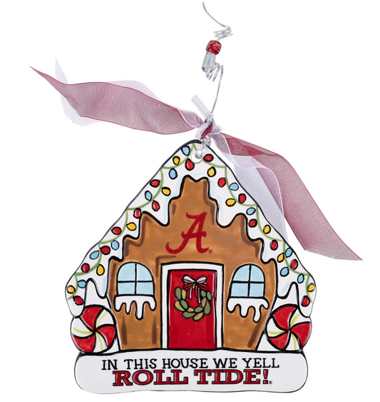 ALA Gingerbread Ornament In this House We Yell Roll Tide