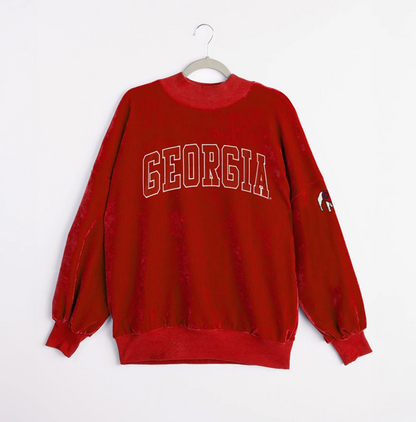 UGA Gameday Couture Make a move mock neck Chenille Pullover