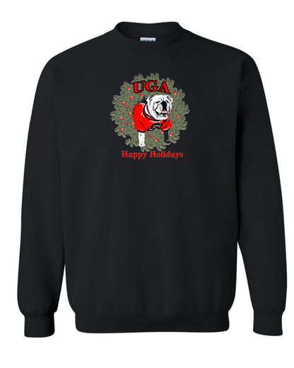 UGA "Happy Holiday" Crew Sweatshirt