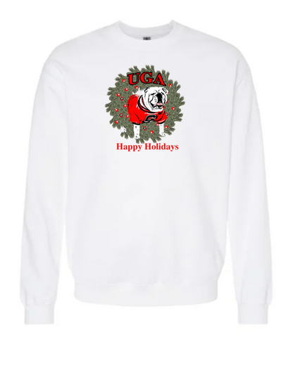 UGA "Happy Holiday" Crew Sweatshirt