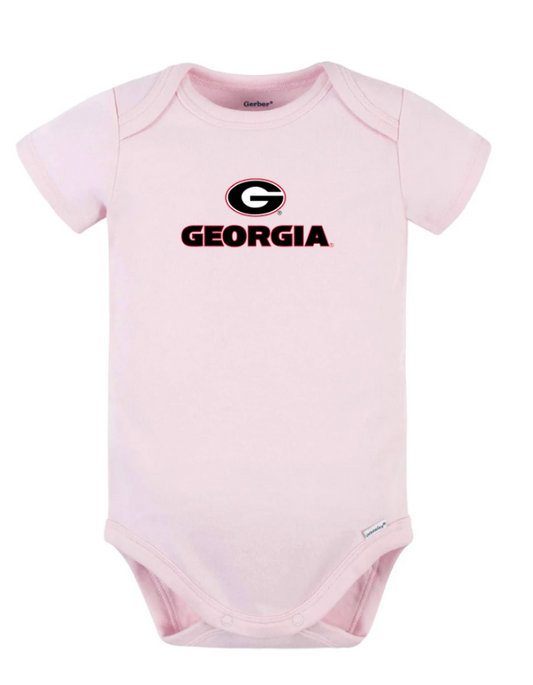 UGA Infant Onesie Pink "G Georgia"