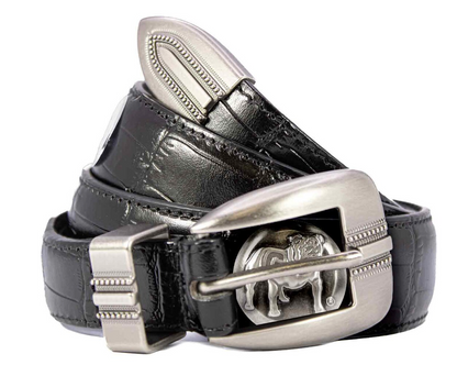 UGA CROC LEATHER BELT Standing Dog