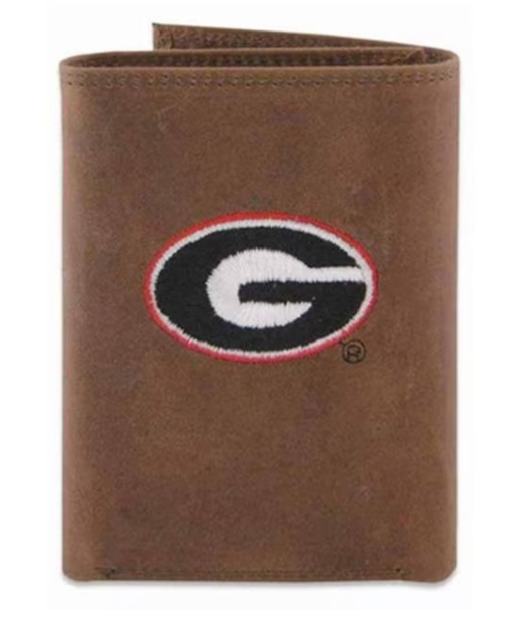 UGA Trifold Super G Embroidered Leather Wallet