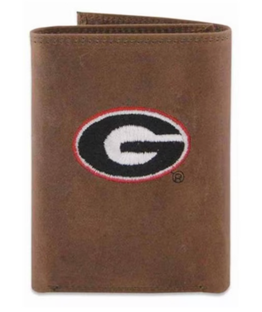 UGA Trifold Super G Embroidered Leather Wallet