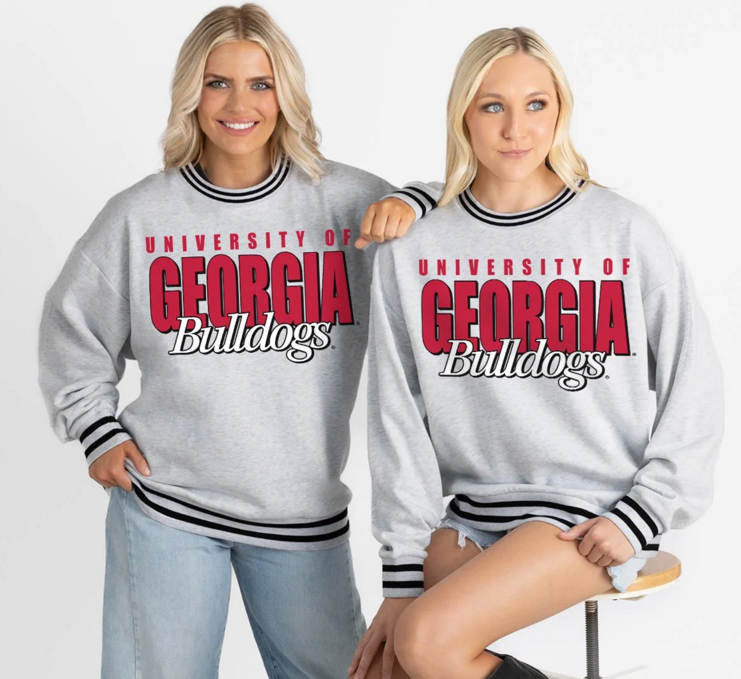 UGA Gameday Couture Showdown Crew Fleece Ringer Sweater