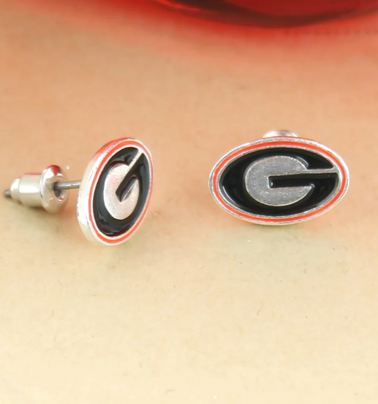 UGA Enamel Super G Stud Earrings