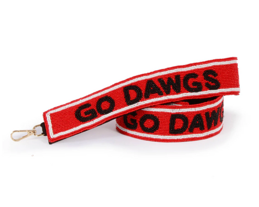 UGA Beaded Purse Strap "Go Dawgs" Red and Black