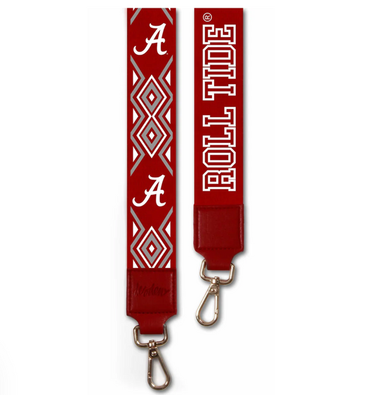ALA Strap Purse Crimson and White Printed
