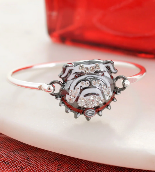 UGA Bulldog Crystal Logo Cuff Bracelet