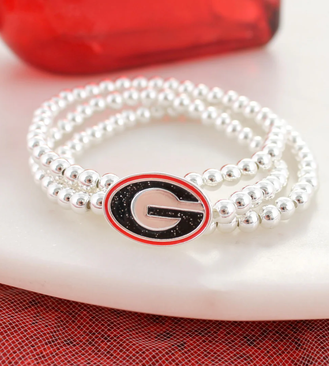 UGA Super G Glitter Enamel Stretch Bracelet Set