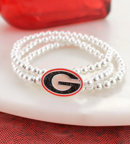 UGA Super G Glitter Enamel Stretch Bracelet Set