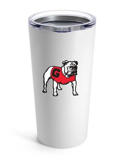 UGA White Stainless Tumbler 20oz