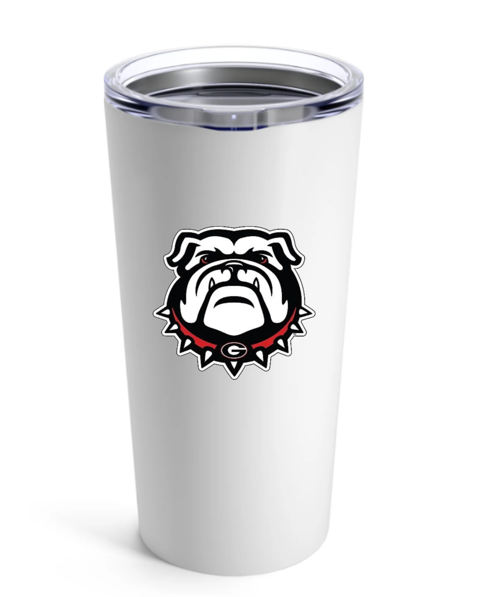 UGA White Stainless Tumbler 20oz
