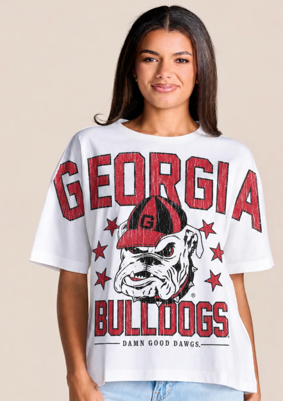 UGA Stewart Simmons The Draft Oversized Vintage Ladies Tee
