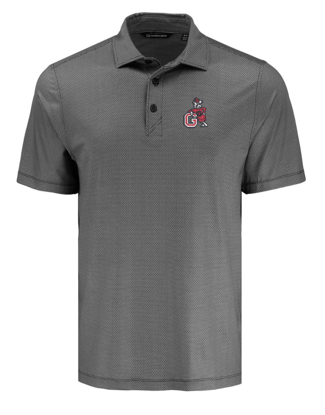 UGA Cutter & Buck Pike Lattice Print Mens Polo LEANING DOG POLO