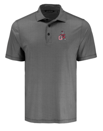 UGA Cutter & Buck Pike Lattice Print Mens Polo LEANING DOG POLO