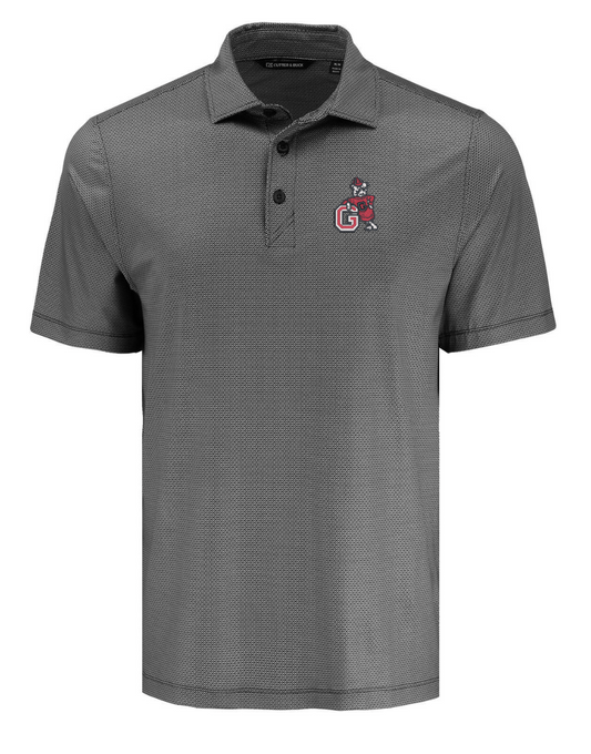 UGA Cutter & Buck Pike Lattice Print Mens Polo LEANING DOG POLO