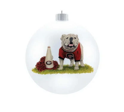UGA Spirit Glass Ball Ornament