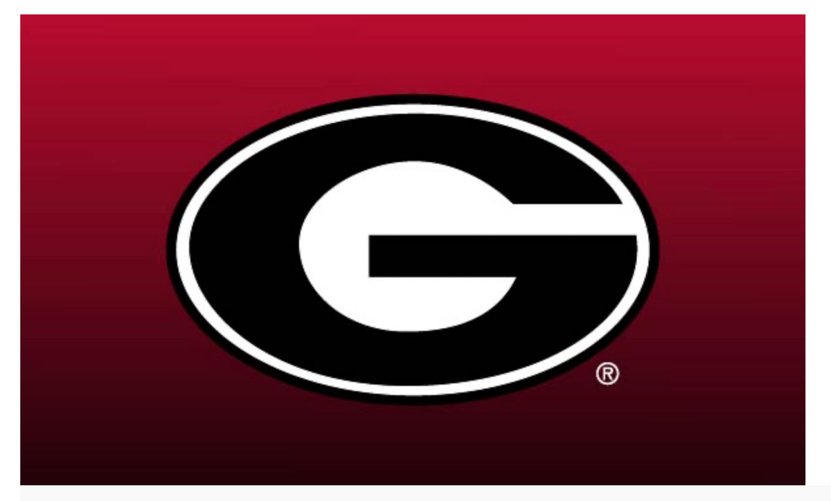 UGA 3' x 5' Grommet Flag Red & Black Gradient with Super G