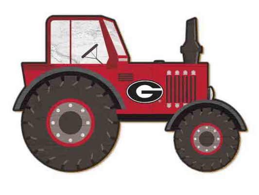 UGA Wooden Tractor Wall Sign