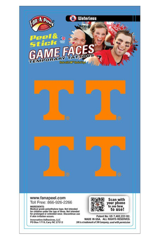 UTN Vols Power T Face Tattoos