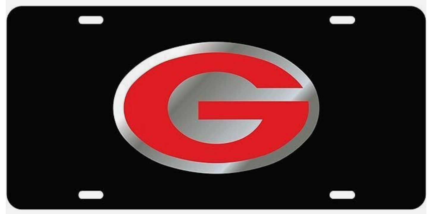 UGA Mirrored Super G License Plate
