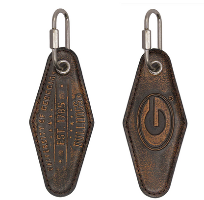 UGA Burnished & Tan Embossed Key Ring