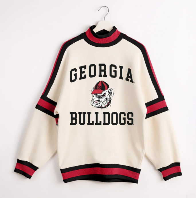 UGA Gameday Couture Vivid Motion Color-block Turtleneck  Pullover