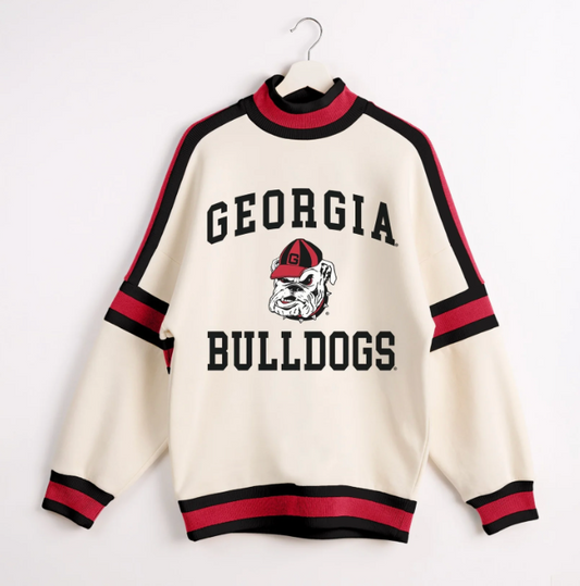 UGA Gameday Couture Vivid Motion Color-block Turtleneck  Pullover
