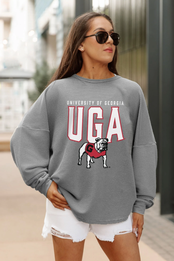 UGA Gameday Couture Vintage Wash corded pullover