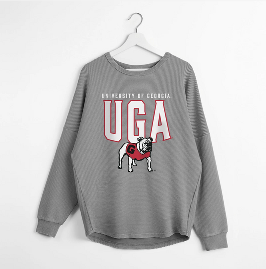 UGA Gameday Couture Vintage Wash corded pullover