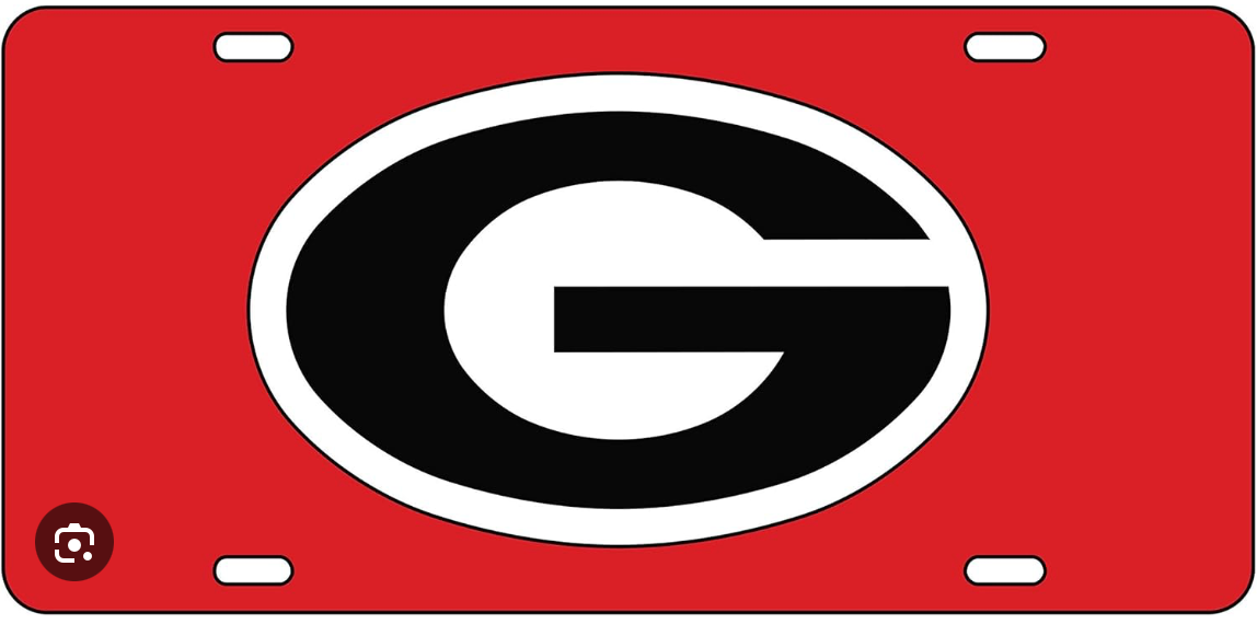 UGA Acrylic License Plate with Reflective Decals