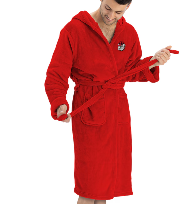 UGA Hooded Silk-Touch Bath Robe