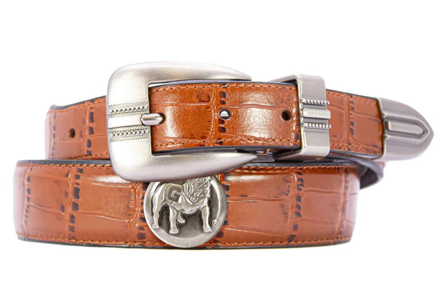 UGA CROC LEATHER BELT Standing Dog