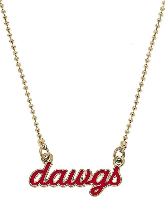 UGA Autograph "DAWGS" Script Necklace