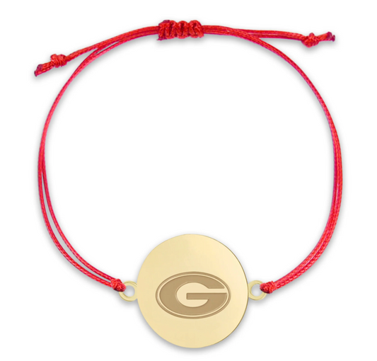 UGA Gold G Logo Charm Adjustable Cord Bracelet
