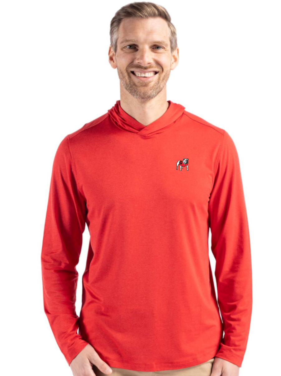UGA Cutter & Buck Coastline Epic Comfort Hooded Shirt