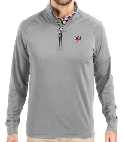 UGA Cutter & Buck Soft Knit Stretch Mens 1/4 Zip Pullover