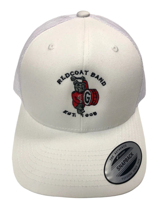 UGA Redcoat Band Embroidered Trucker Mesh Cap-White