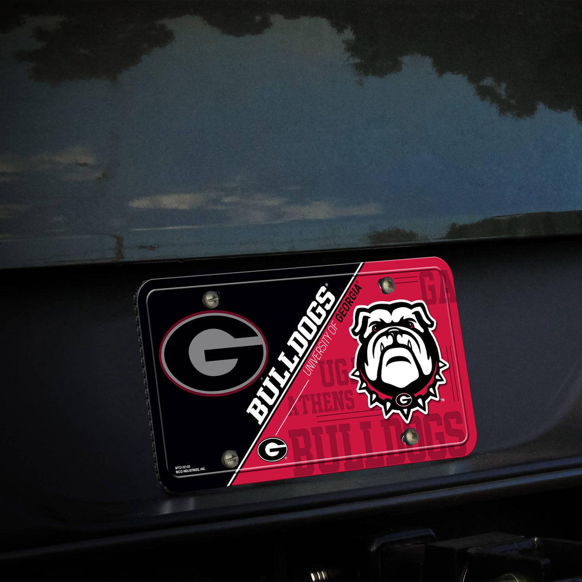 UGA Bulldogs Metal Auto License Tag