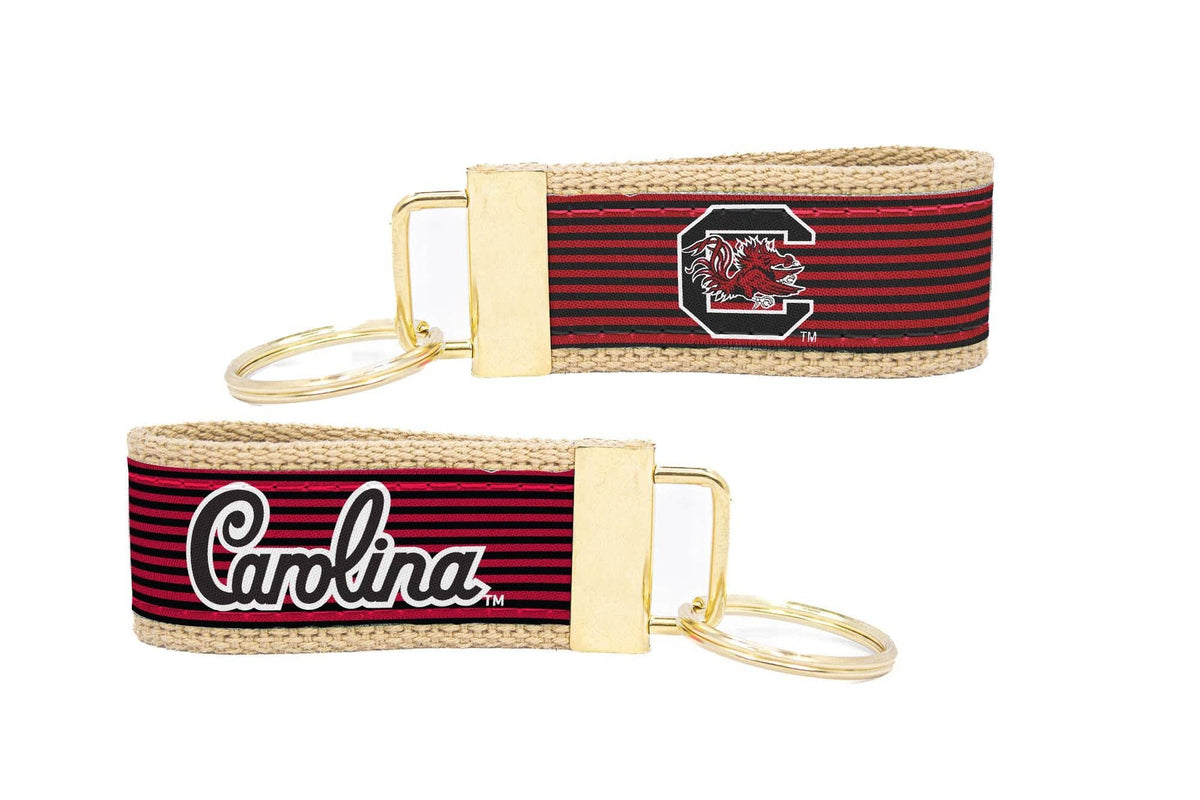USC Gamecocks Pinstripe Ribbon Keychain
