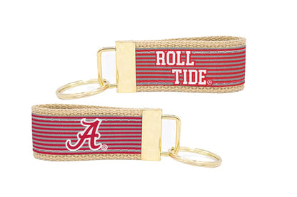 ALA Crimson Tide Pinstripe Ribbon Keychain
