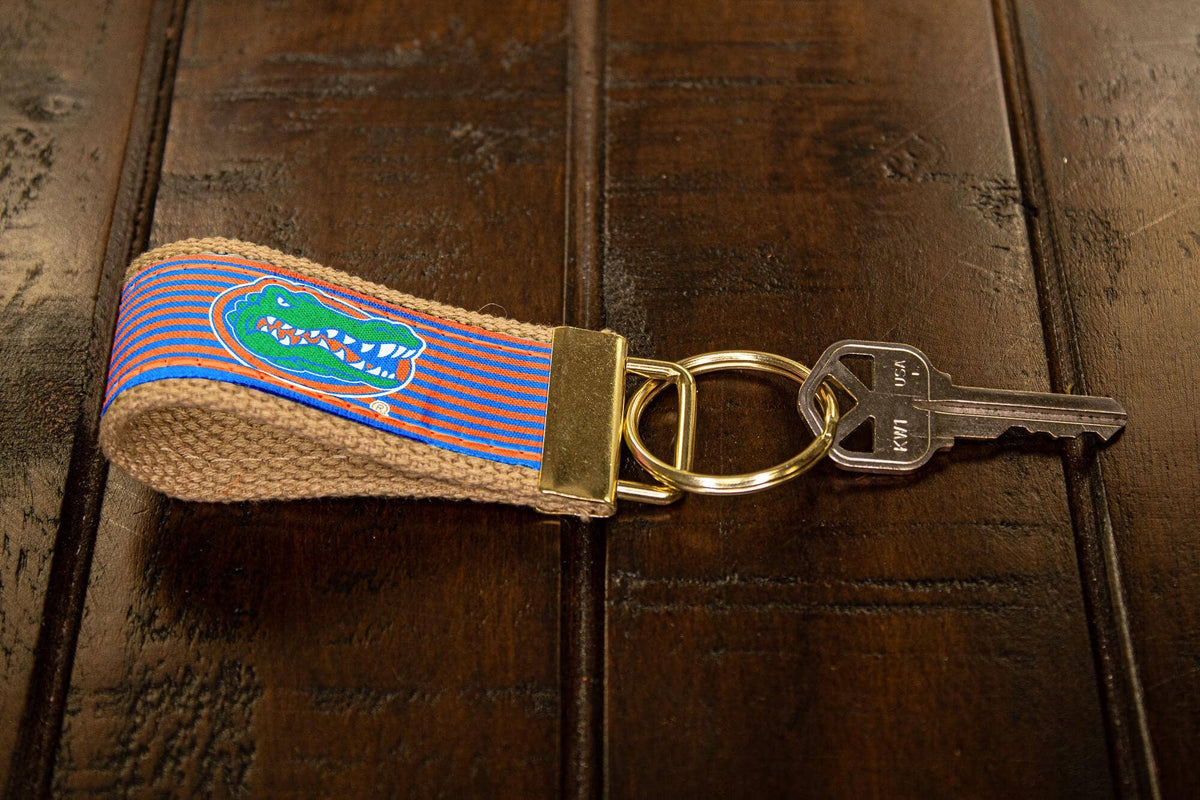 FLA Gators Pinstripe Ribbon Keychain